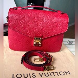 Authentic Louis Vuitton red Métis leather monogram